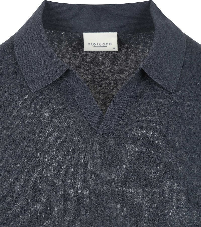Profuomo Poloshirt Linen Blend Navy - Größe XL günstig online kaufen