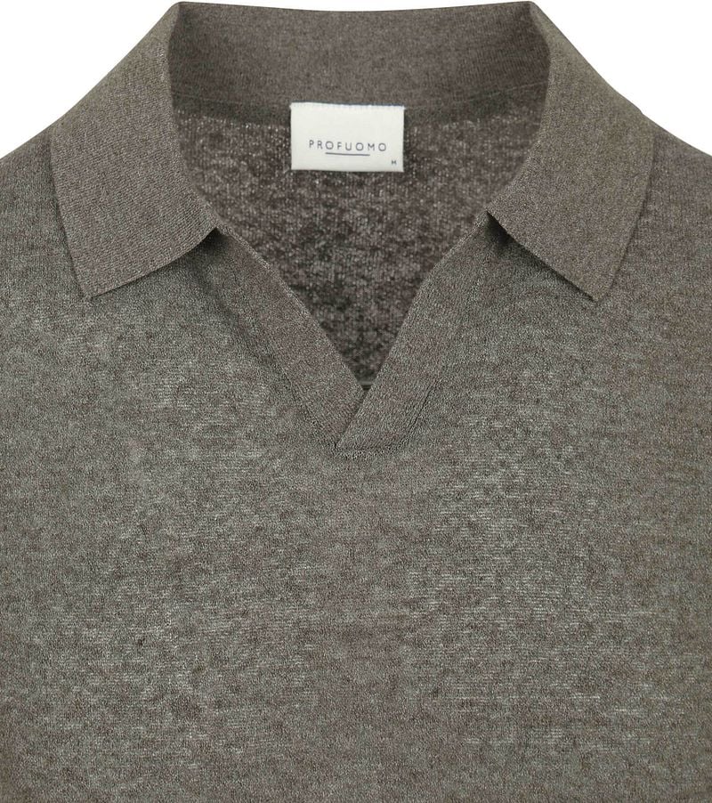 Profuomo Poloshirt Linen Blend Olivgrün - Größe S günstig online kaufen