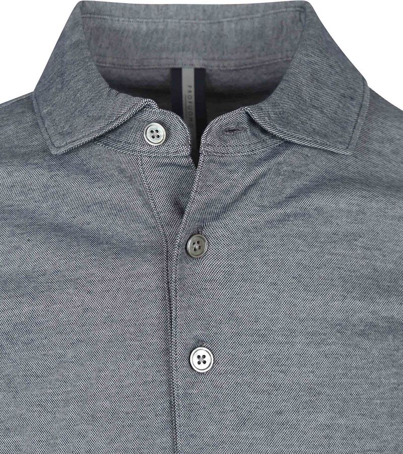 Profuomo Poloshirt Luxury Knitted Melange Blauw