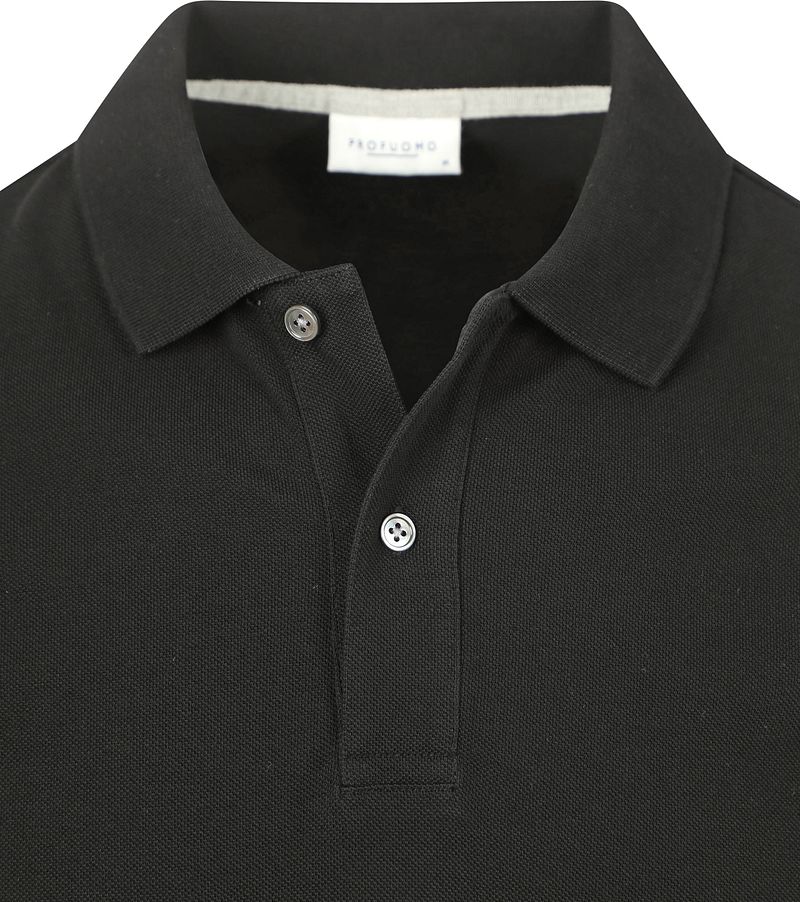 Profuomo Piqué Poloshirt Schwarz - Größe M günstig online kaufen