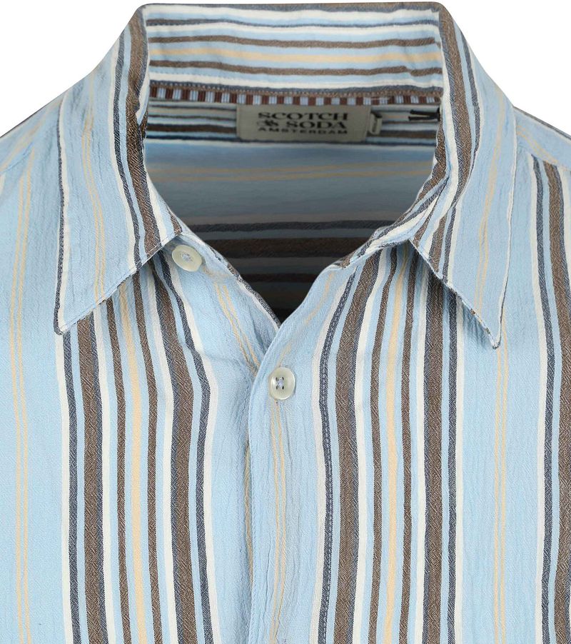 Scotch and Soda Hemd Crinkled Stripe Hellblau - Größe XXL günstig online kaufen