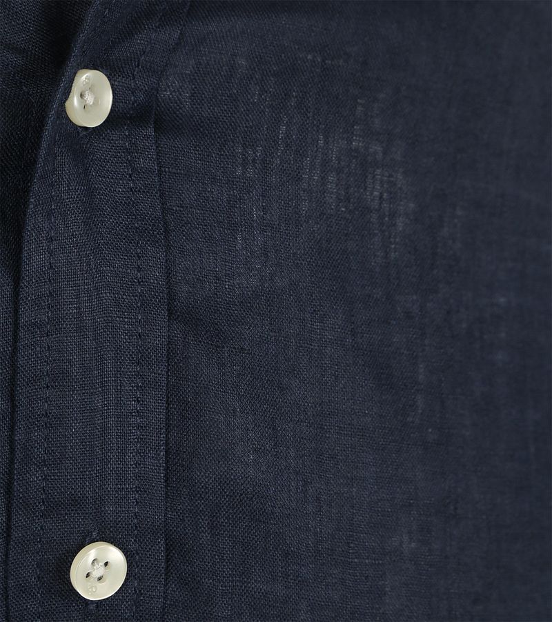 Scotch and Soda Linnen Mao Overhemd Navy