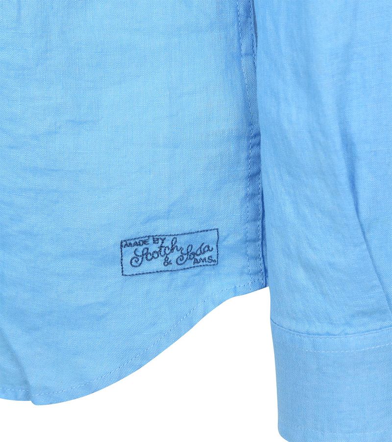 Scotch and Soda Linnen Overhemd Blauw