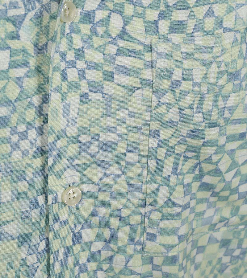 Scotch and Soda Shortsleeve Overhemd Print Lichtgroen