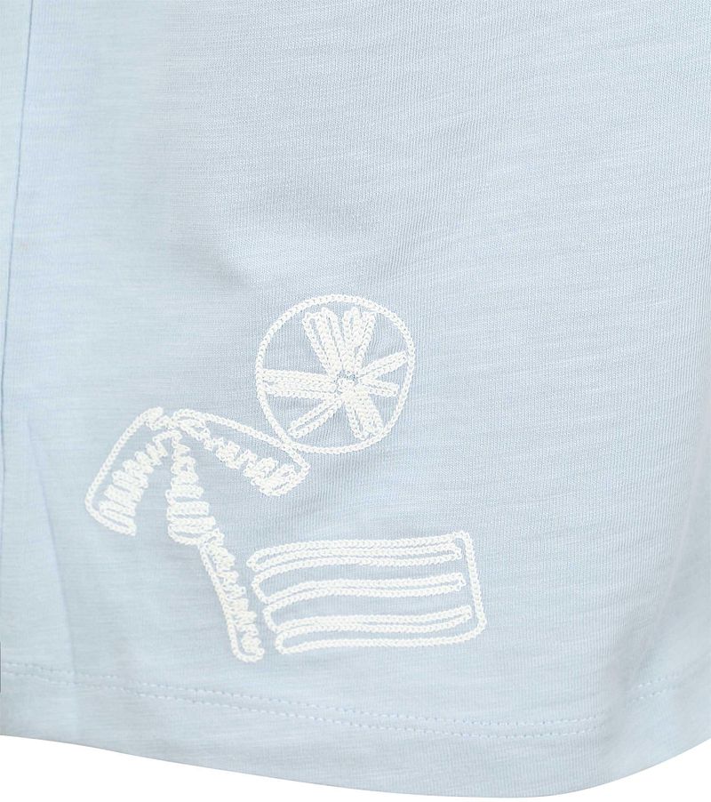 Scotch and Soda Slub Embroidery T-shirt Blue