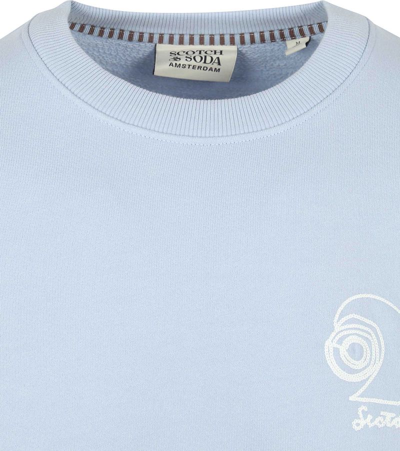 Scotch and Soda Sweater Embroidered Lichtblauw