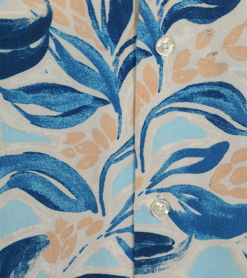 Shiwi Overhemd Vic Floral Leafs Blauw