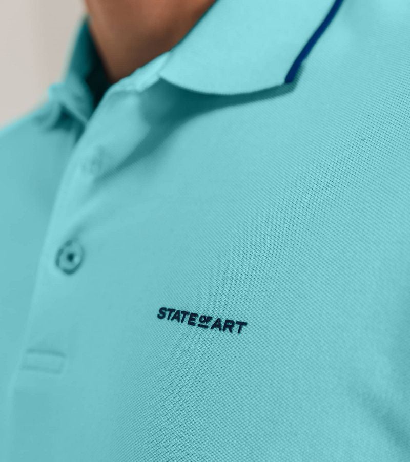 State of Art Poloshirt Piqué Lichtblauw