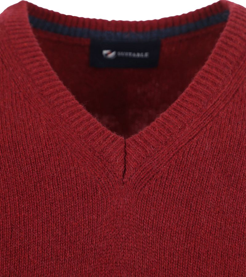 Suitable Lammwolle Pullover V-Ausschnitt Bordeaux - Größe M günstig online kaufen