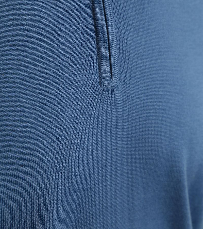 Suitable Merino Half Zip Trui Ink Blauw