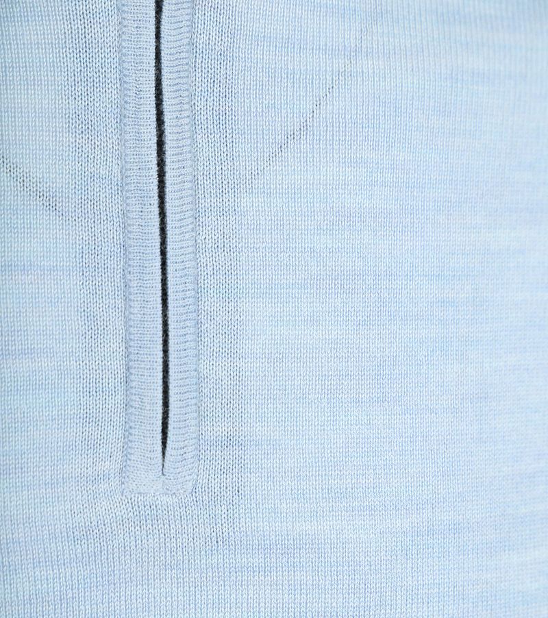 Suitable Merino Half Zip Trui Lichtblauw