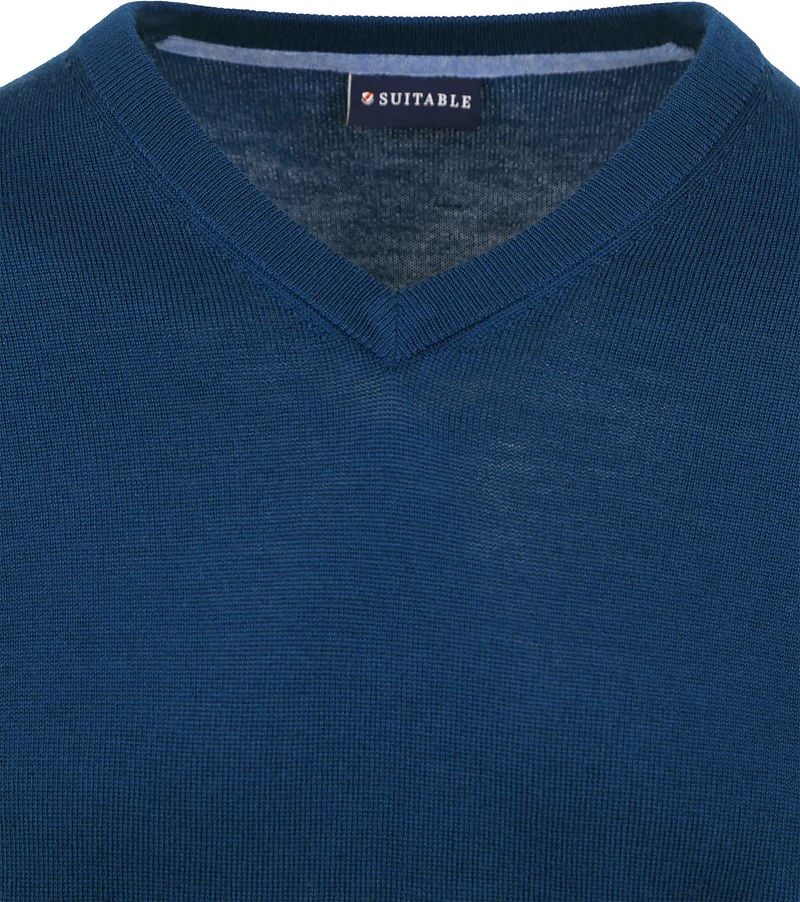 Suitable Merino Pullover V-Ausschnitt Indigo Blau - Größe 3XL günstig online kaufen