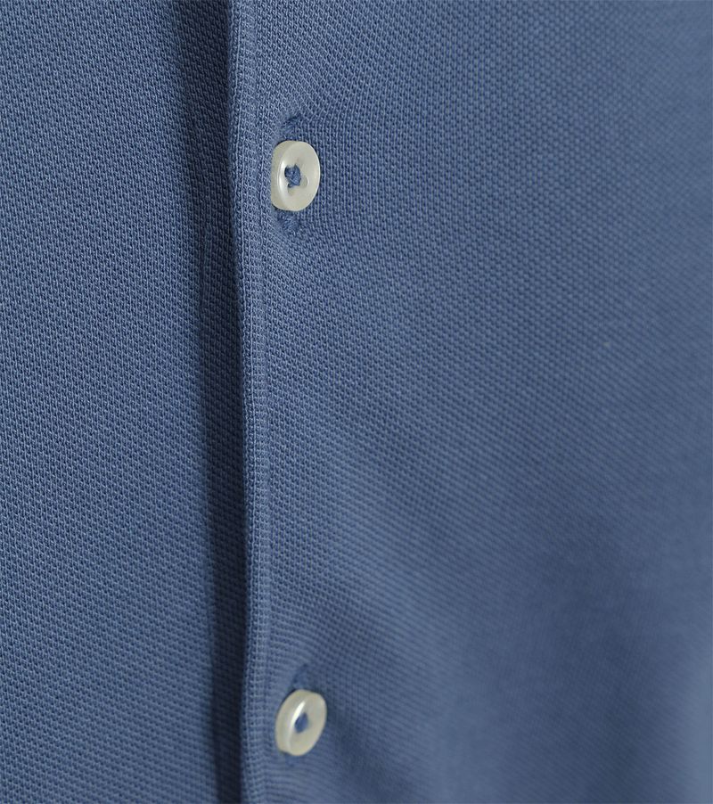 Suitable Piqué Overhemd Jeans Blauw