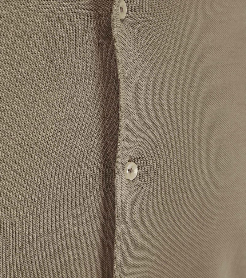 Suitable Piqué Overhemd Taupe