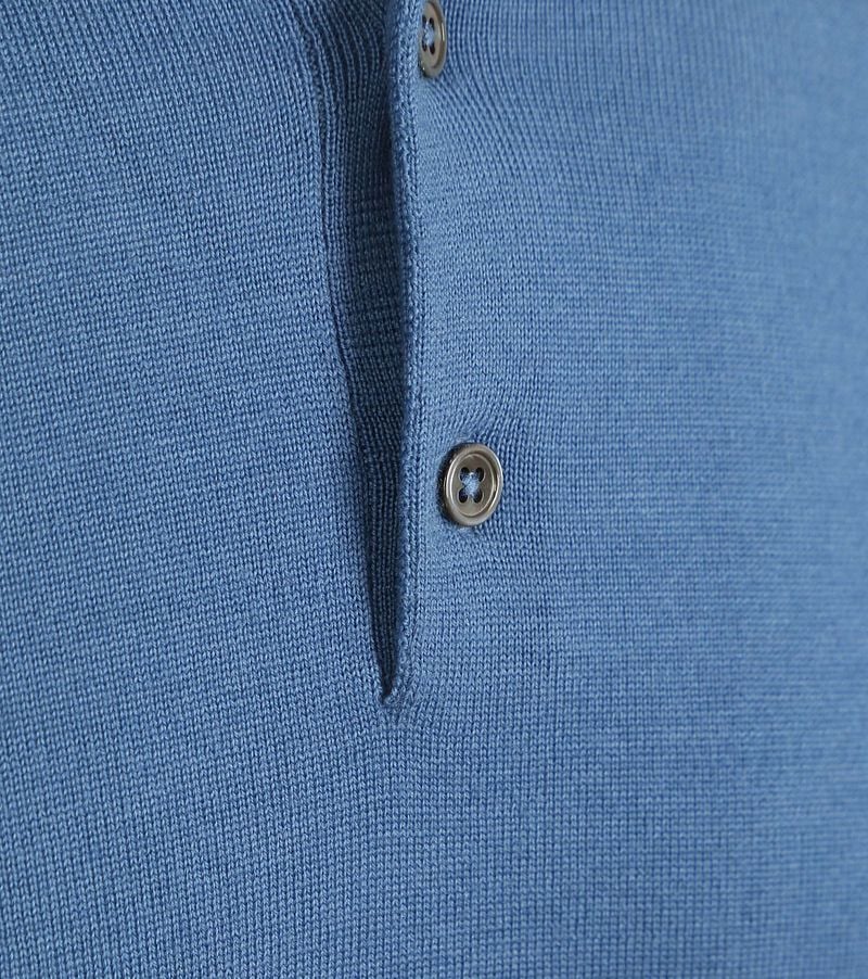 Suitable Polo Merinowol Blauw
