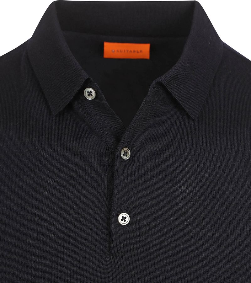 Suitable Polo Merinowol Navy