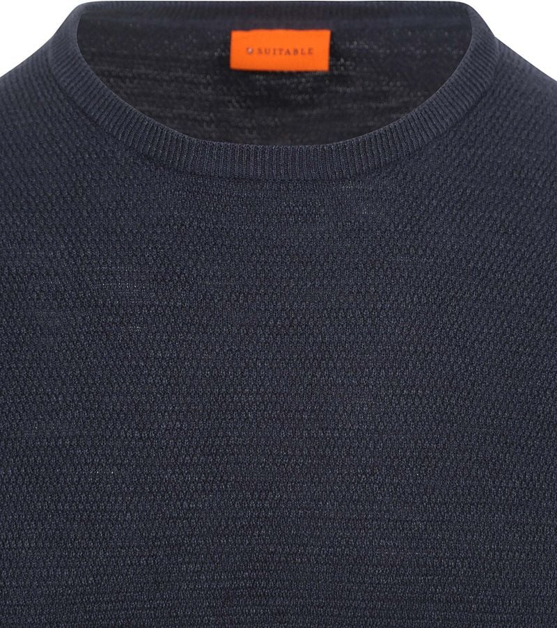 Suitable Pullover Structure Slub Navy - Größe M günstig online kaufen