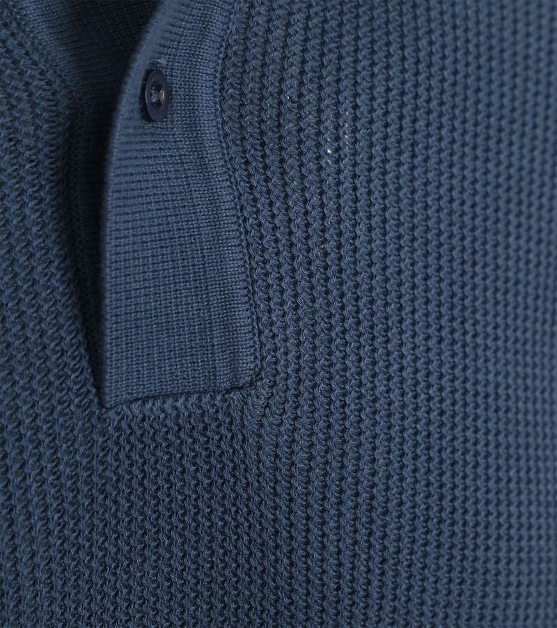 Suitable Respect Polo Structure Knit Blauw