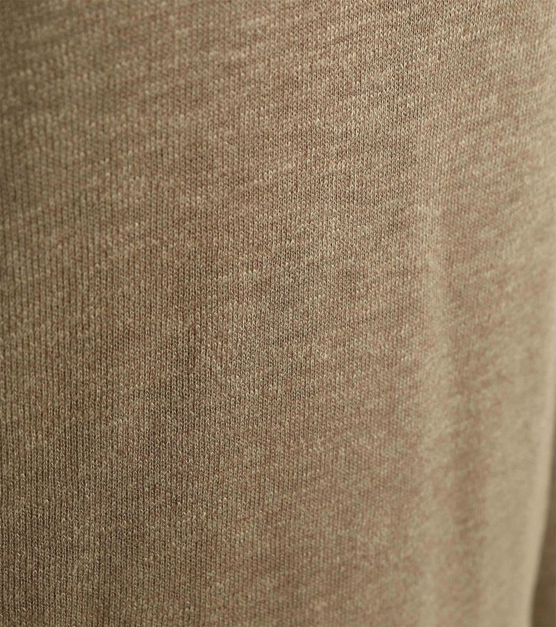 Suitable Slub Yarn Half Zip Trui Beige