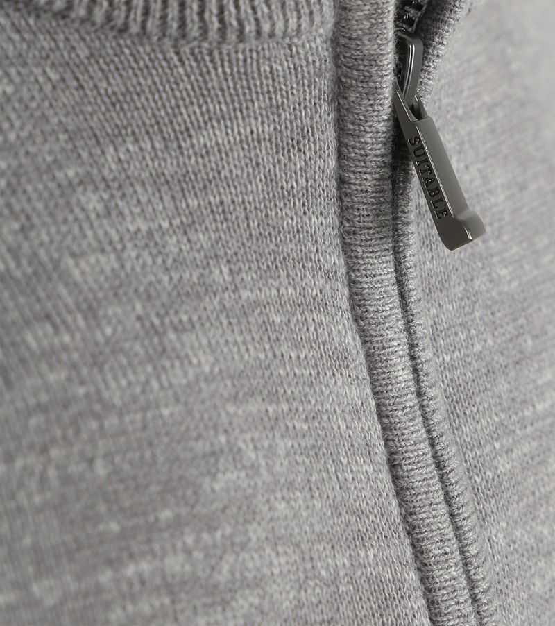 Suitable Slub Yarn Half Zip Trui Grijs