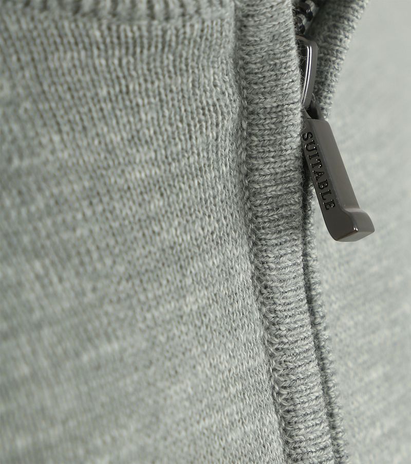 Suitable Slub Yarn Half Zip Trui Groen