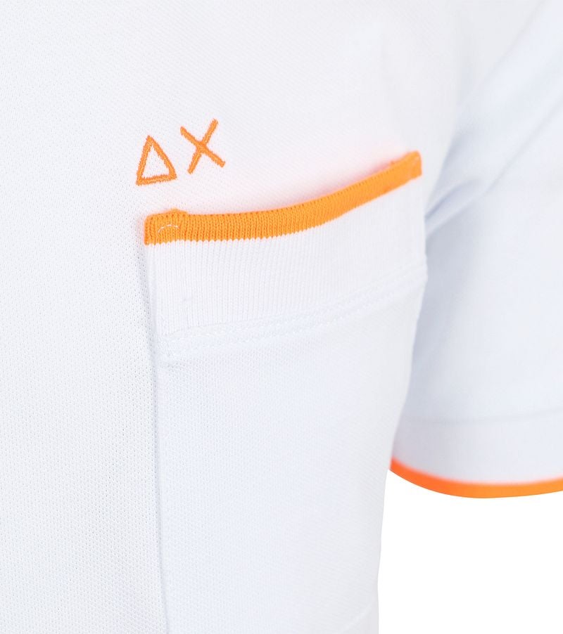 Sun68 Piqué T-Shirt Fluo Stripe Weiß - Größe M günstig online kaufen