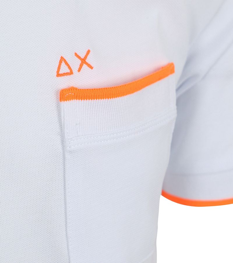 Sun68 Piqué T-Shirt Fluo Stripe Wit