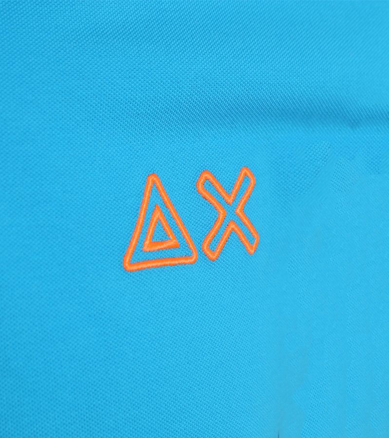 Sun68 Poloshirt Logo Fluo Blauw