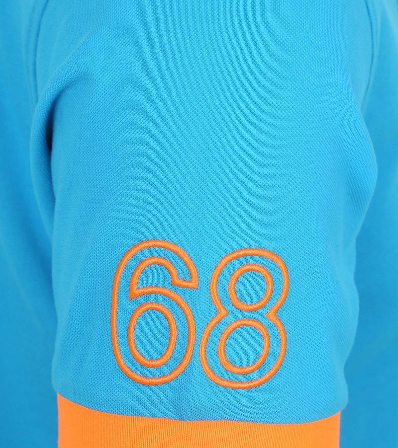 Sun68 Poloshirt Logo Fluo Blauw