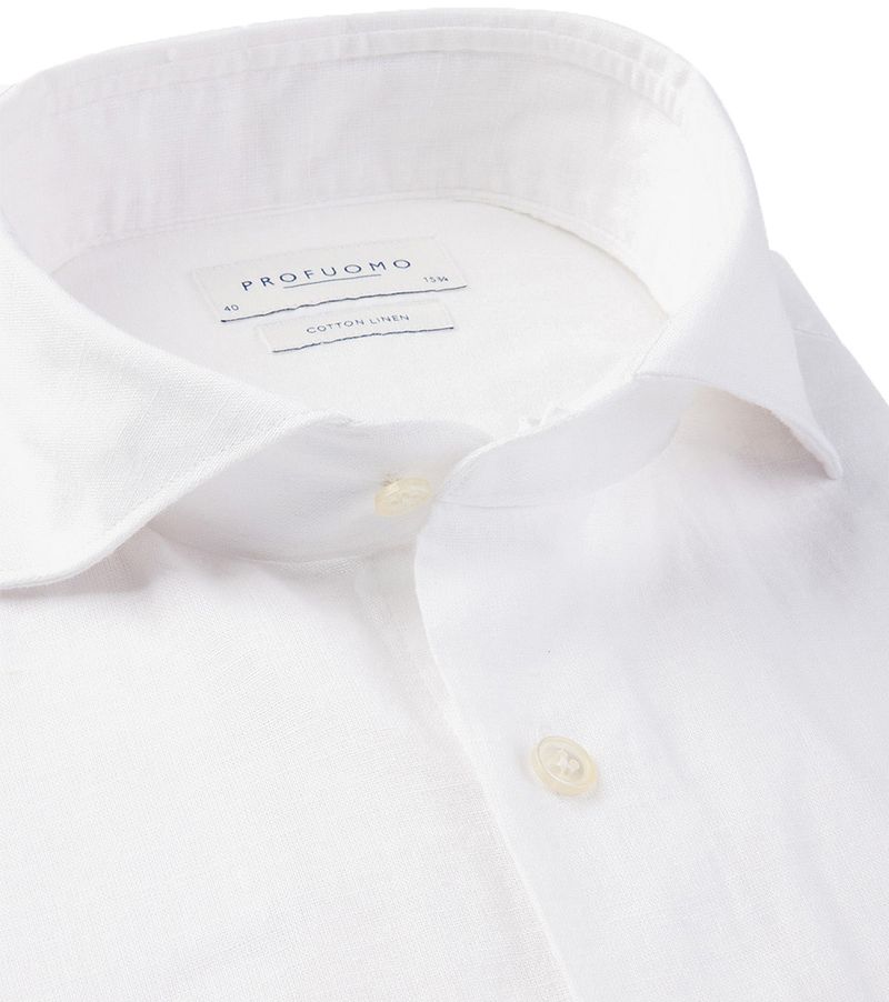 Profuomo Leinen Hemd Weiß - Größe 38 günstig online kaufen