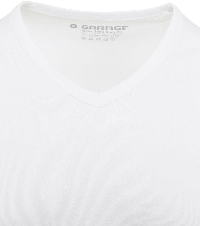 Garage Basic T-Shirt Weiss V-Hals - Größe XXL günstig online kaufen