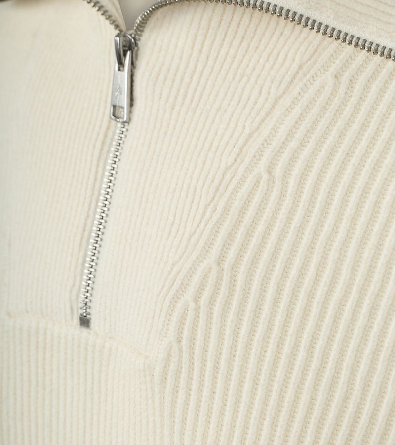 Marc O'Polo Half Zip Pullover Ecru - Größe M günstig online kaufen