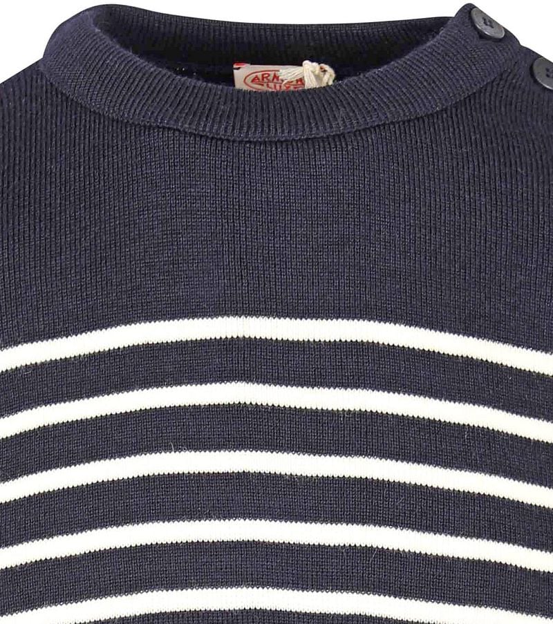 Armor-Lux Molène Pullover Wolle gestreift Navy - Größe M günstig online kaufen