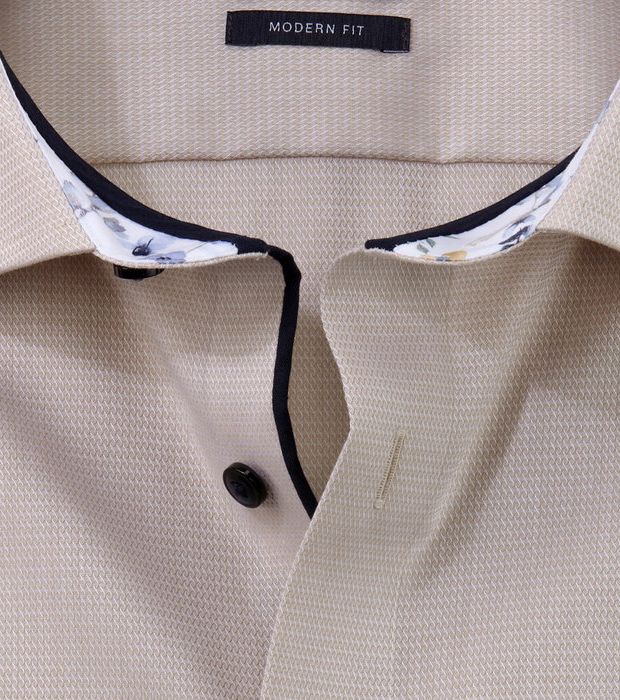 Olymp Luxor Overhemd Structure Beige