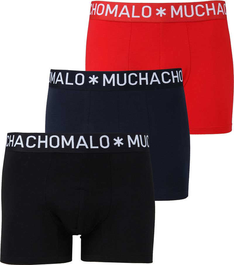 Muchachomalo Boxers Lot de 3 1322  Noir Rouge Bleu foncé Bleu taille L