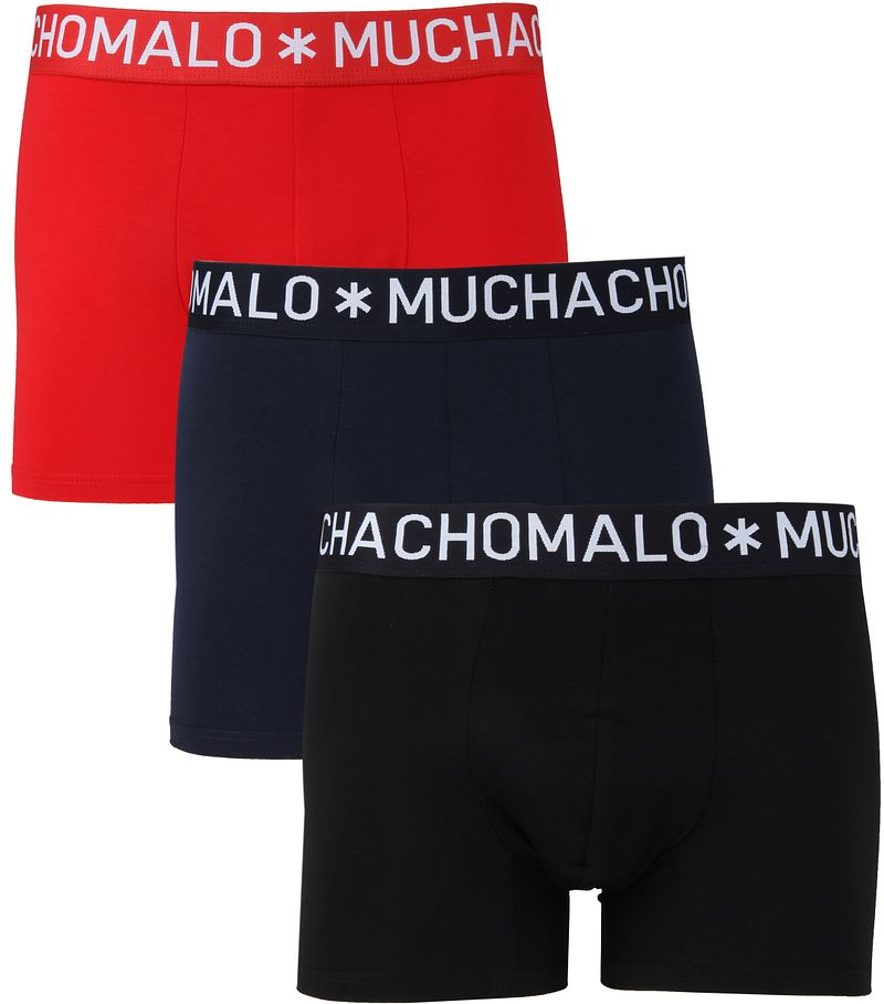Muchachomalo Boxer-shorts Lot de 3 1322 Noir Rouge Bleu foncé Bleu taille XXL
