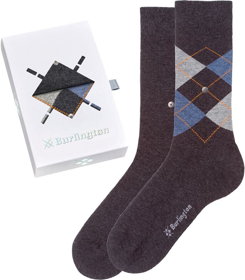 Burlington Gift Box 2-Pack Karos Grau - Größe 40-46 günstig online kaufen