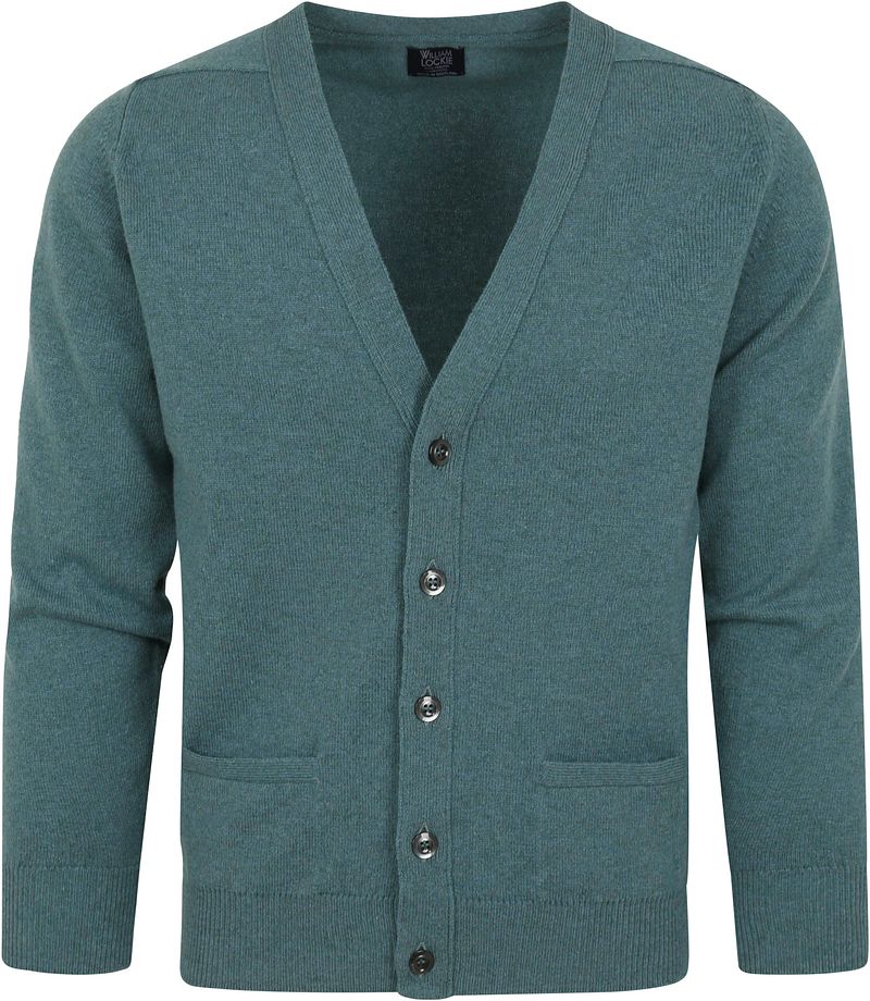 Cardigan en Laine d'Agneau William Lockie Bleu Turquoise taille M