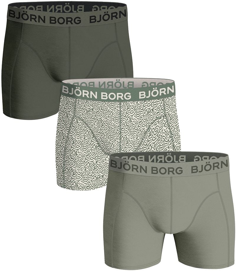 Bjorn Borg Boxers Cotton Stretch 3-Pack Grün - Größe L günstig online kaufen