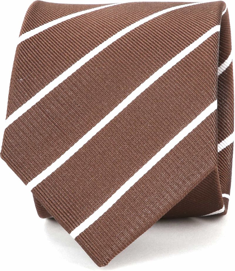 Suitable Cravate Twill Rayures  Marron