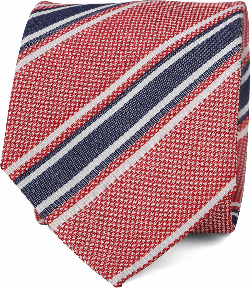 Suitable Cravate Soie Stripe F91-10  Rouge