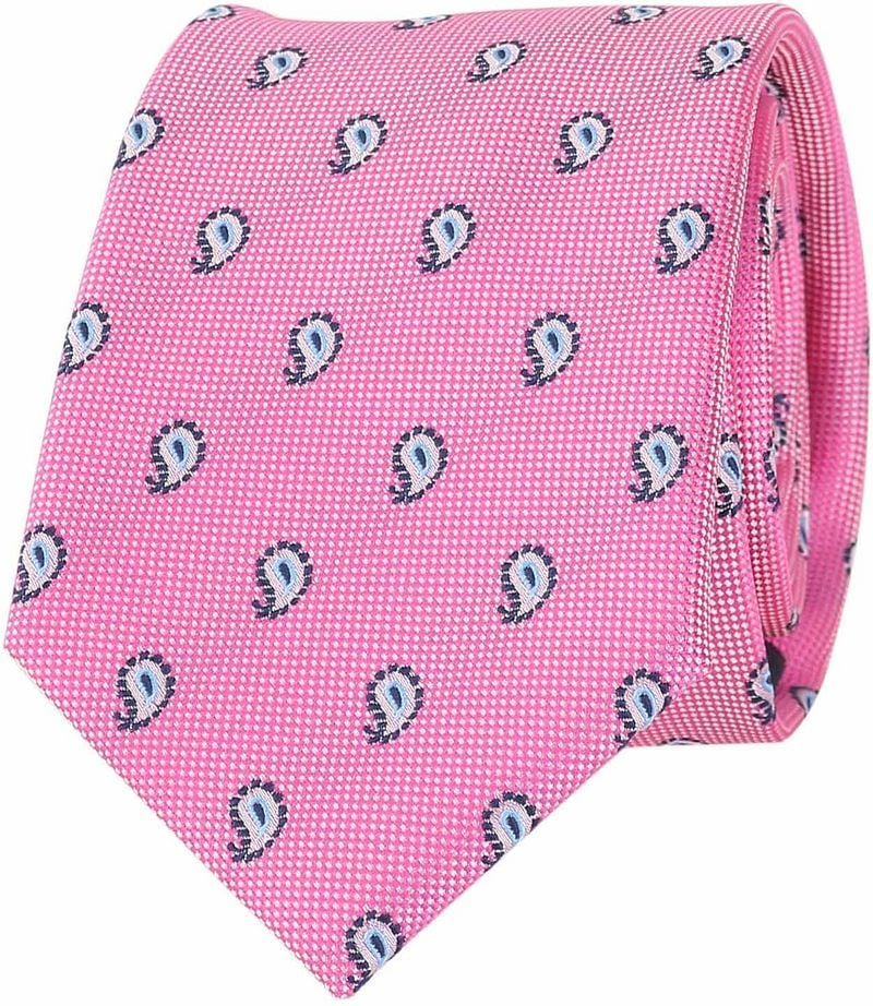 Suitable Stropdas Zijde Fuchsia Paisley
