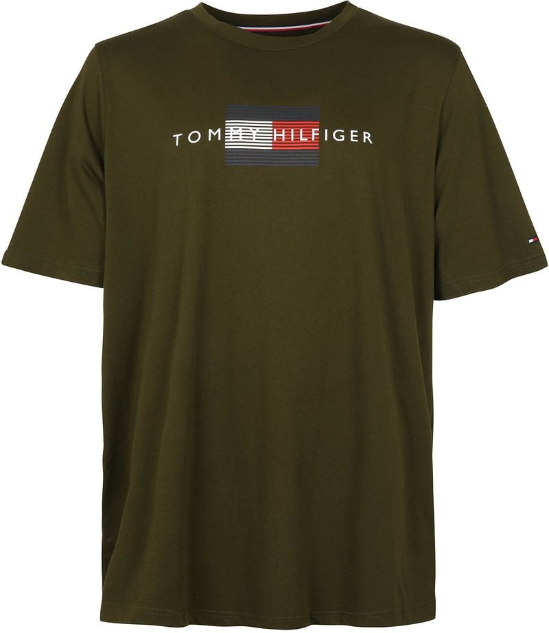 Tommy Hilfiger Big and Tall Logo Lines T Shirt Dunkelgrun - Größe 5XL günstig online kaufen