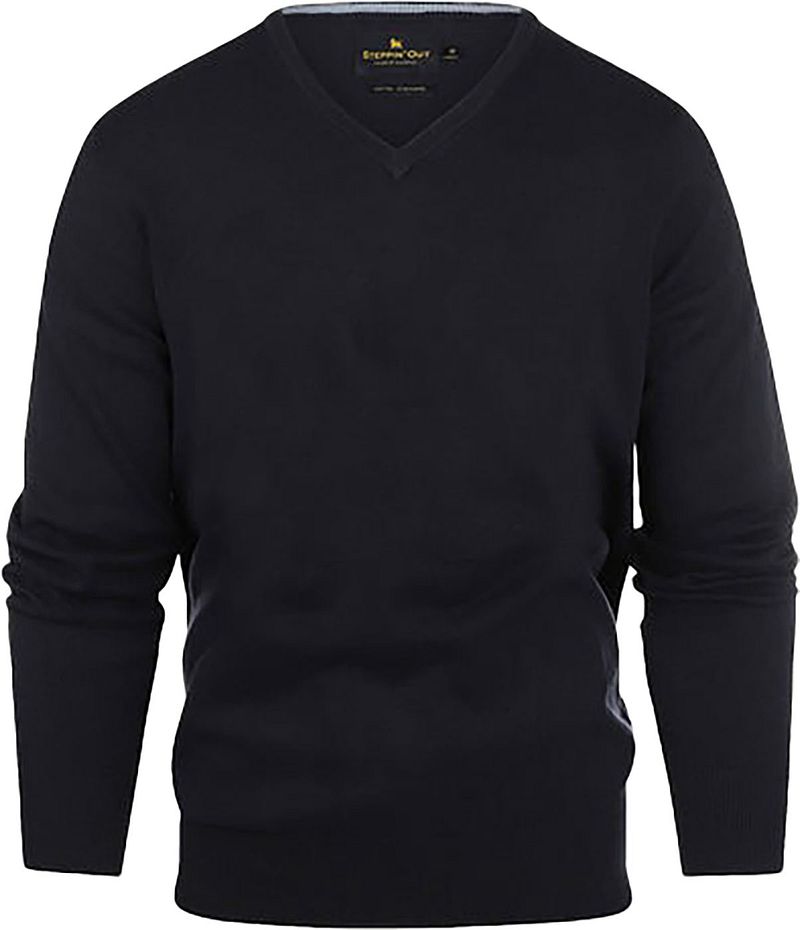Steppin' Out Trui Cotton Cashmere V-hals Navy