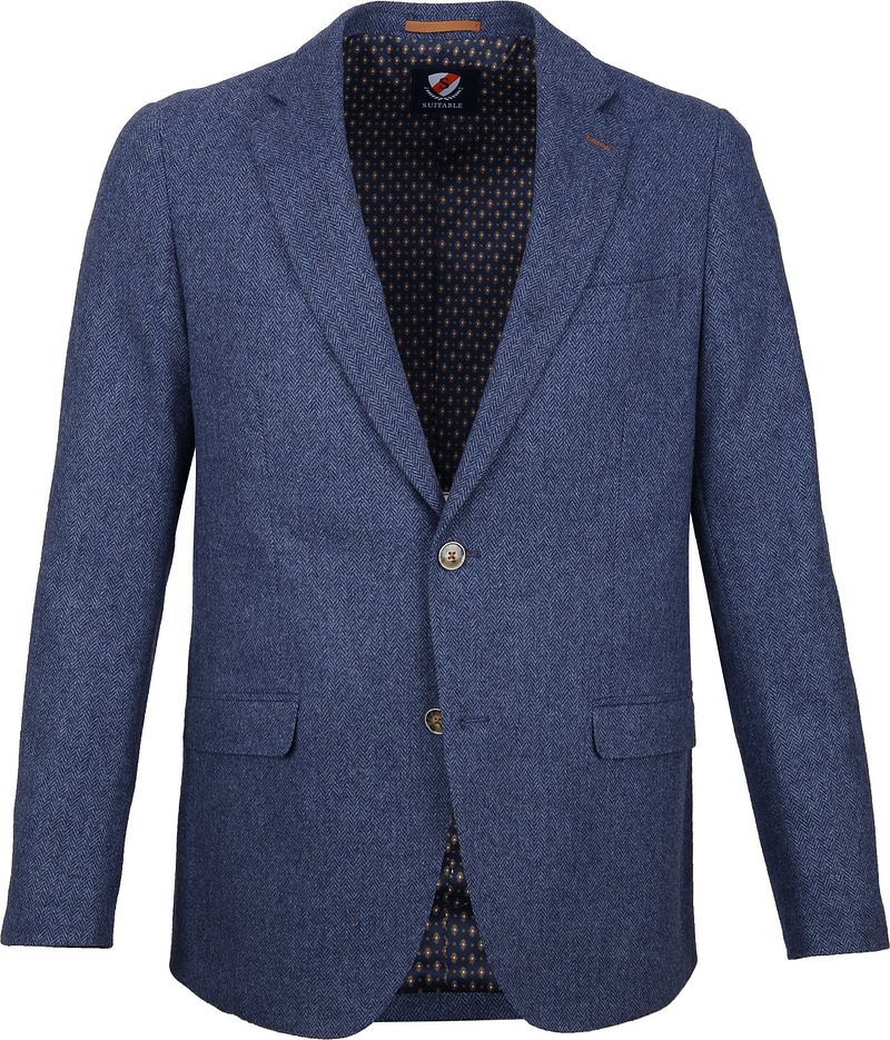 Suitable Veste de Costume Nibe Chevrons  Bleu taille 50