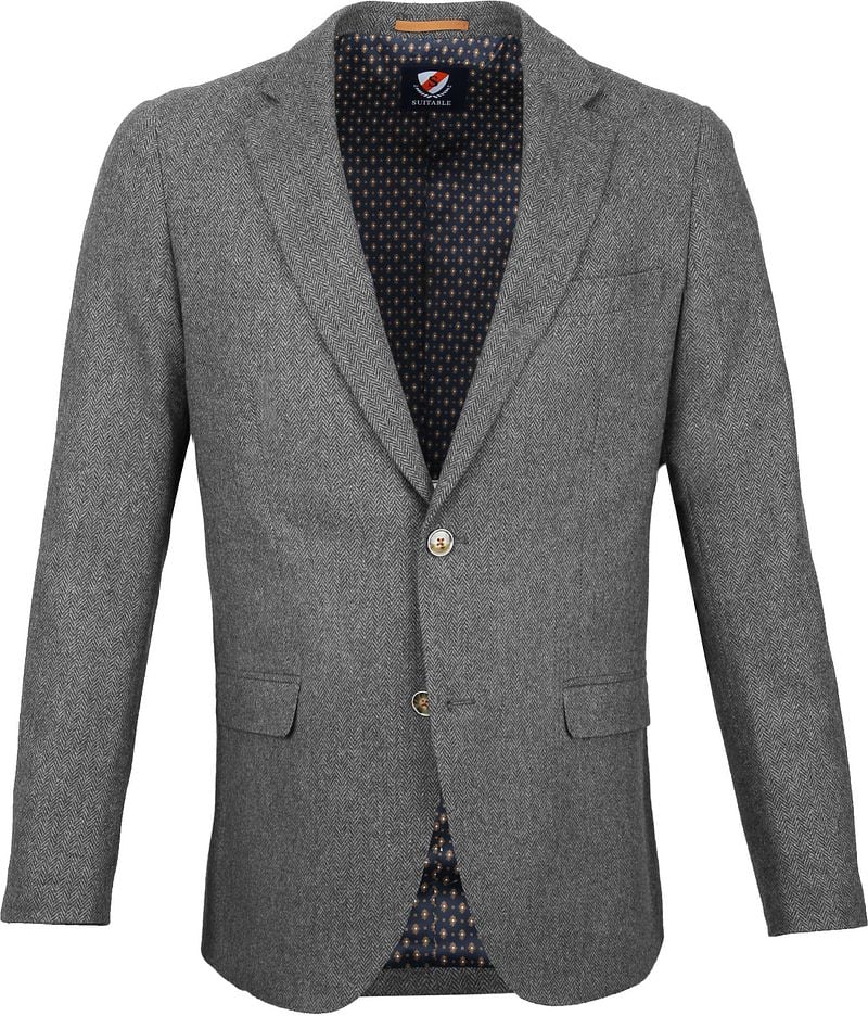 Suitable Blazer Nibe Grau Herringbone - Größe 48 günstig online kaufen