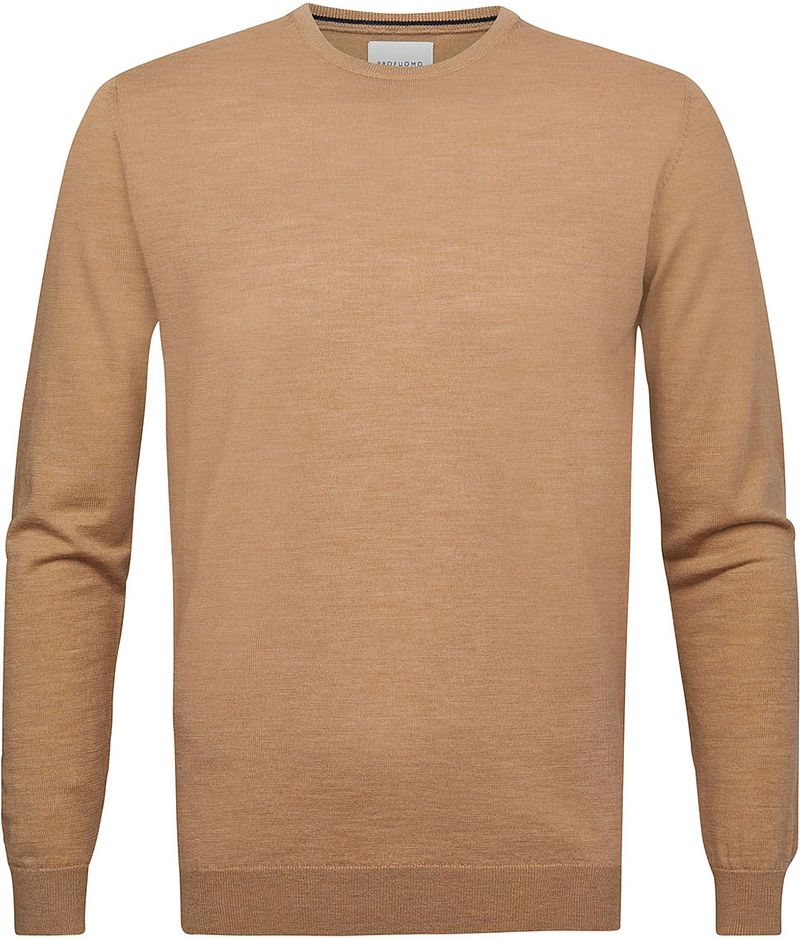 Profuomo Pull-over Laine Merinos Marron Beige taille S