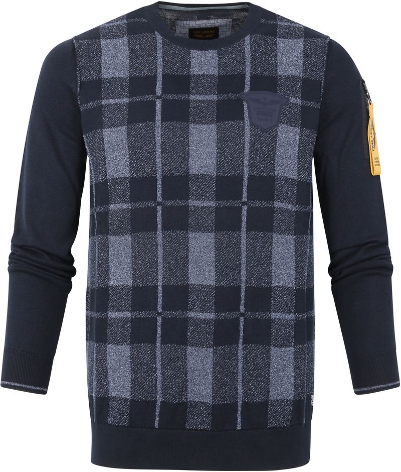 PME Legend Pull Carreaux Foncé Bleu foncé Bleu taille M