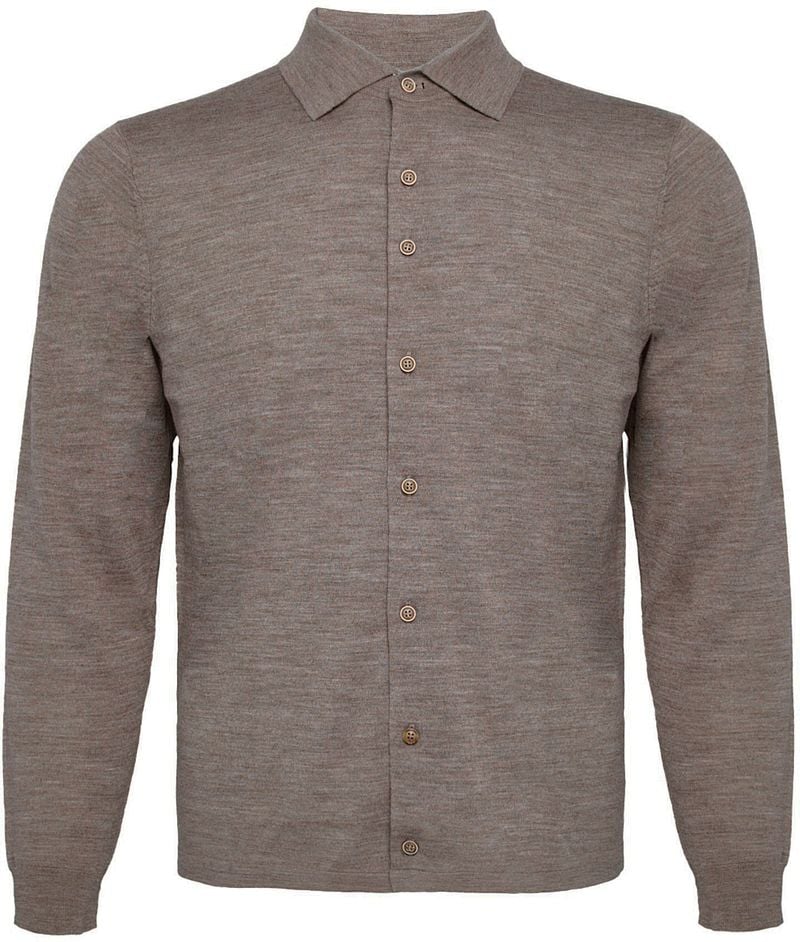 R2 Amsterdam Knitted Pull Shirt Merino Taupe