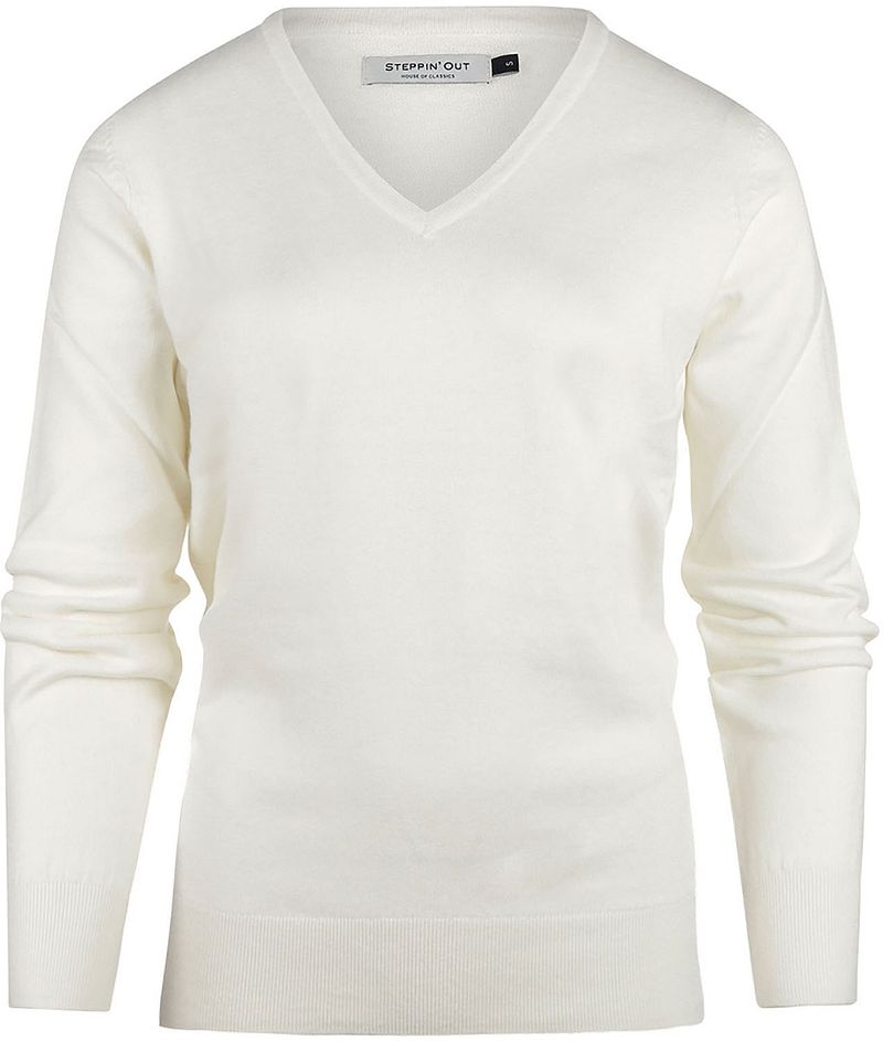 Steppin' Out Trui Cashmere Dames V-hals Off White